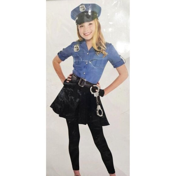 Officer Cop Cutie Costume Girls 12-14 Police Set Handcuffs Radio Sunglasses - Picture 2 of 9